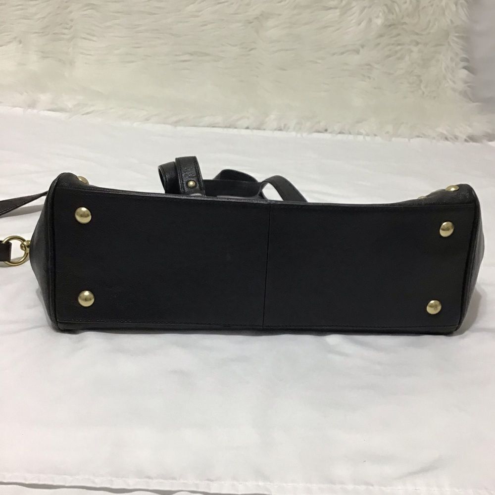 Coach Nancy Black Silver Studs Leather Shoulder Crossbody Bag - Picture 6 of 12